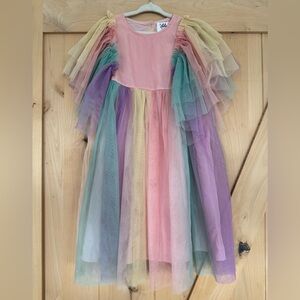 LOLA + THE BOYS Rainbow Tulle Dress
